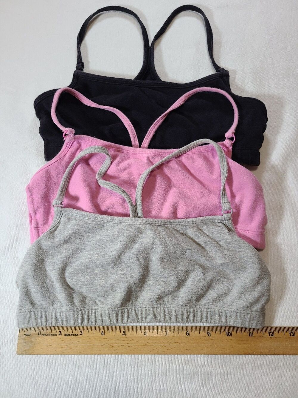 Fruit of the Loom Bralettes 3 Pack Small Cotton Stretch Adjustable Straps - Picture 3 of 3